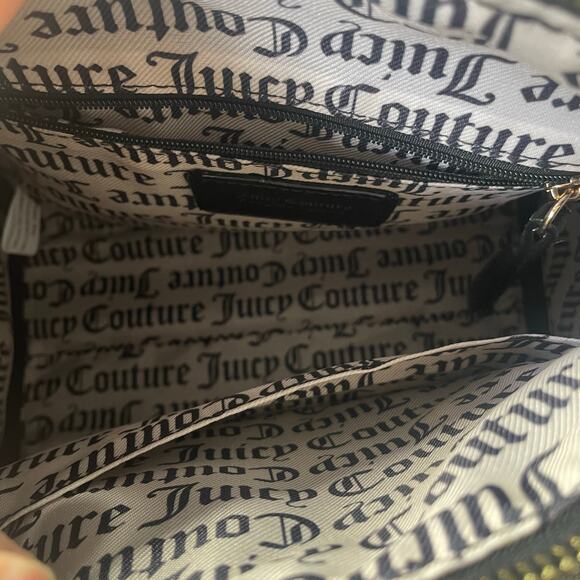 JUICY COUTURE NWT Not‎ Your Babe Satchel Black Gold Chain Purse Bag Charms - Picture 6 of 6